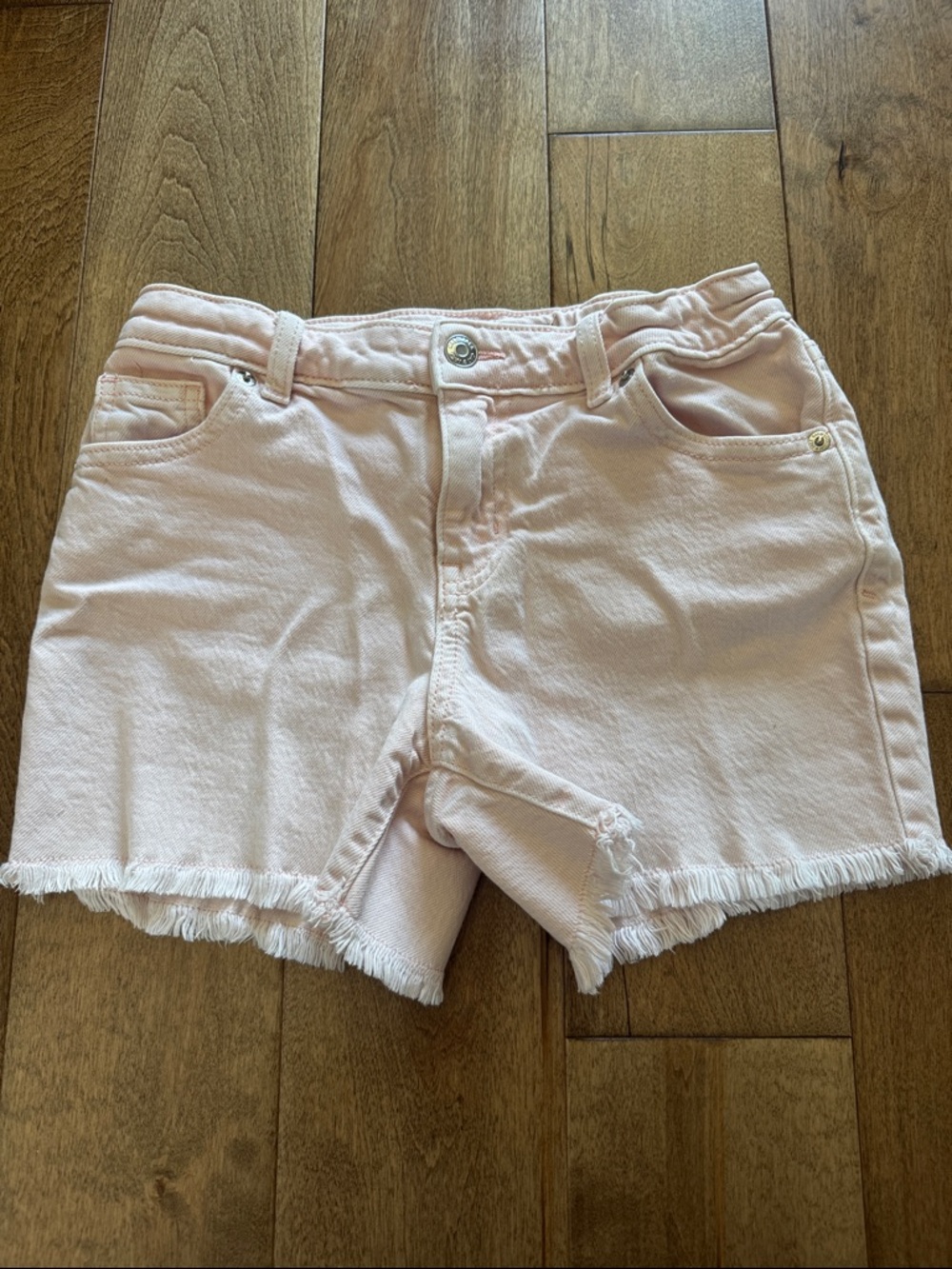 Cat & Jack Light Pink Frayed Hem Denim Shorts size 10/12